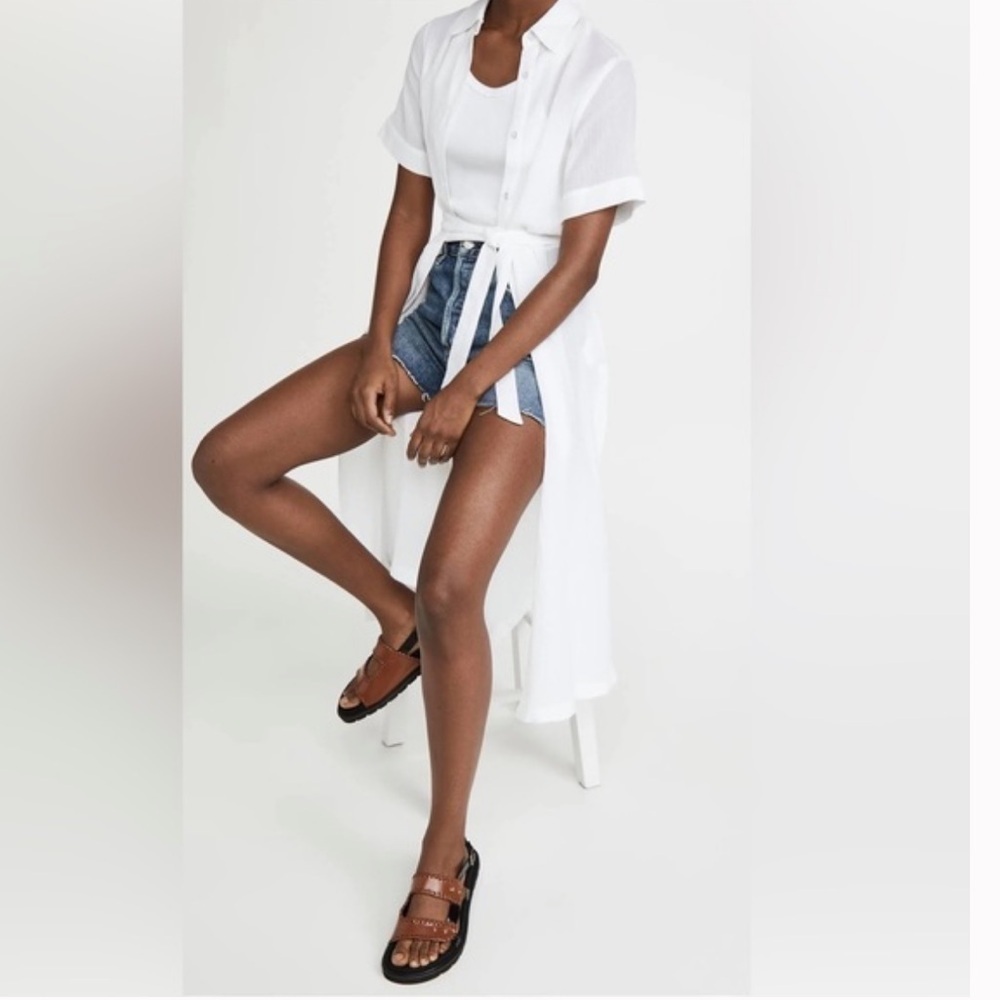 DL1961 Fire Island white shirt dress. Size S